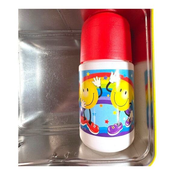 Vintage Yellow Red Smiley Face Metal G Whiz Lunchbox With Matching Thermos READ - Picture 12 of 15